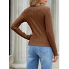 image:imageSidefeel Womens Shirts Long Sleeve Lace Square Neck Bow Knot TopsBrown