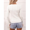 image:imageSidefeel Womens Shirts Long Sleeve Lace Square Neck Bow Knot TopsWhite