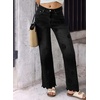 image:imageSidefeel Womens Straight Leg Floral Embroidery JeansBlack