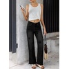 image:imageSidefeel Womens Straight Leg Floral Embroidery JeansBlack