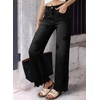 image:imageSidefeel Womens Straight Leg Floral Embroidery JeansBlack