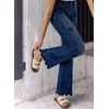 image:imageSidefeel Womens Straight Leg Floral Embroidery JeansBluing