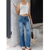 image:imageSidefeel Womens Straight Leg Floral Embroidery JeansLight Blue