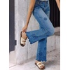 image:imageSidefeel Womens Straight Leg Floral Embroidery JeansLight Blue