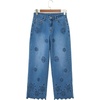 image:imageSidefeel Womens Straight Leg Floral Embroidery JeansLight Blue