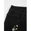 image:imageSidefeel Womens Straight Leg Jeans Embroidered Denim Pants with PocketsBlack