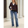image:imageSidefeel Womens Striped Cropped Cardigan SweatersBlack