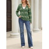 image:imageSidefeel Womens Striped Cropped Cardigan SweatersGreen