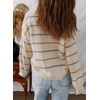 image:imageSidefeel Womens Striped Cropped Cardigan SweatersWhite