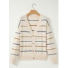 image:imageSidefeel Womens Striped Cropped Cardigan SweatersWhite