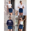 image:imageSidefeel Womens Summer High Waist Jean SkirtBluing