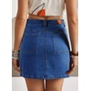 image:imageSidefeel Womens Summer High Waist Jean SkirtDark Blue