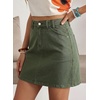 image:imageSidefeel Womens Summer High Waist Jean SkirtGreen