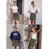 image:imageSidefeel Womens Summer High Waist Jean SkirtGreen