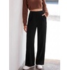 image:imageSidefeel Womens Wide Leg Corduroy Pants High Waitsed Elastic Waist TrousersBlack