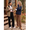 image:imageSidefeel Womens Wide Leg Corduroy Pants High Waitsed Elastic Waist TrousersCoffee