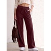 image:imageSidefeel Womens Wide Leg Corduroy Pants High Waitsed Elastic Waist TrousersRacing Red