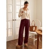 image:imageSidefeel Womens Wide Leg Corduroy Pants High Waitsed Elastic Waist TrousersRacing Red