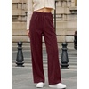 image:imageSidefeel Womens Wide Leg Corduroy Pants High Waitsed Elastic Waist TrousersRacing Red