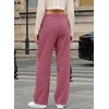 image:imageSidefeel Womens Wide Leg Corduroy Pants High Waitsed Elastic Waist TrousersViolet