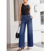 image:imageSidefeel Womens Wide Leg Jeans High Waisted Baggy Denim PantsBluing