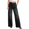 image:imageSidefeel Womens Wide Leg Jeans High Waisted Casual Stretchy Jeans 2026 Trendy Seamed Front Denim PantsBlack