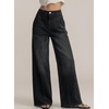 image:imageSidefeel Womens Wide Leg Jeans High Waisted Casual Stretchy Jeans 2026 Trendy Seamed Front Denim PantsBlack