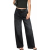image:imageSidefeel Womens Wide Leg Jeans High Waisted Casual Stretchy Jeans 2026 Trendy Seamed Front Denim PantsBlack