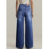 image:imageSidefeel Womens Wide Leg Jeans High Waisted Casual Stretchy Jeans 2026 Trendy Seamed Front Denim PantsBluing