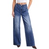 image:imageSidefeel Womens Wide Leg Jeans High Waisted Casual Stretchy Jeans 2026 Trendy Seamed Front Denim PantsBluing