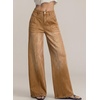 image:imageSidefeel Womens Wide Leg Jeans High Waisted Casual Stretchy Jeans 2026 Trendy Seamed Front Denim PantsBrown