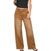image:imageSidefeel Womens Wide Leg Jeans High Waisted Casual Stretchy Jeans 2026 Trendy Seamed Front Denim PantsBrown