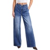image:imageSidefeel Womens Wide Leg Jeans High Waisted Casual Stretchy Jeans 2026 Trendy Seamed Front Denim PantsDark Blue