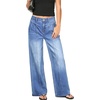 image:imageSidefeel Womens Wide Leg Jeans High Waisted Casual Stretchy Jeans 2026 Trendy Seamed Front Denim PantsLight Blue