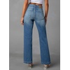 image:imageSidefeel Womens Wide Leg Jeans High Waisted Denim PantsBluing