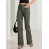 image:imageSidefeel Womens Wide Leg Jeans High Waisted Denim PantsGreen
