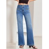image:imageSidefeel Womens Wide Leg Jeans High Waisted Denim PantsLight Blue
