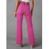 image:imageSidefeel Womens Wide Leg Jeans High Waisted Denim PantsRose Red