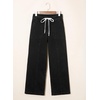 image:imageSidefeel Womens Wide Leg Jeans High Waisted Drawstring Denim SweatpantsBlack