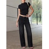 image:imageSidefeel Womens Wide Leg Jeans High Waisted Seamd Baggy Denim PantsBlack