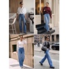 image:imageSidefeel Womens Wide Leg Jeans High Waisted Seamd Baggy Denim PantsBluing