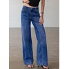 image:imageSidefeel Womens Wide Leg Jeans High Waisted Seamd Baggy Denim PantsBluing