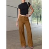 image:imageSidefeel Womens Wide Leg Jeans High Waisted Seamd Baggy Denim PantsBrown