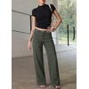 image:imageSidefeel Womens Wide Leg Jeans High Waisted Seamd Baggy Denim PantsGreen