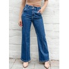 image:imageSidefeel Womens Wide Leg Jeans High Waisted Stretch Denim PantsBlue