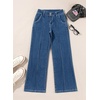 image:imageSidefeel Womens Wide Leg Jeans High Waisted Stretch Denim PantsBluing