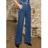 image:imageSidefeel Womens Wide Leg Jeans High Waisted Stretch Denim PantsBluing