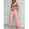 image:imageSidefeel Womens Wide Leg Jeans High Waisted Stretch Denim PantsPink