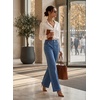 image:imageSidefeel Womens Wide Leg Jeans High Waisted Stretch Denim PantsSky Blue