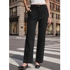 image:imageSidefeel Womens Wide Leg Jeans High Waisted Stretchy Ankle Denim PantsBlack